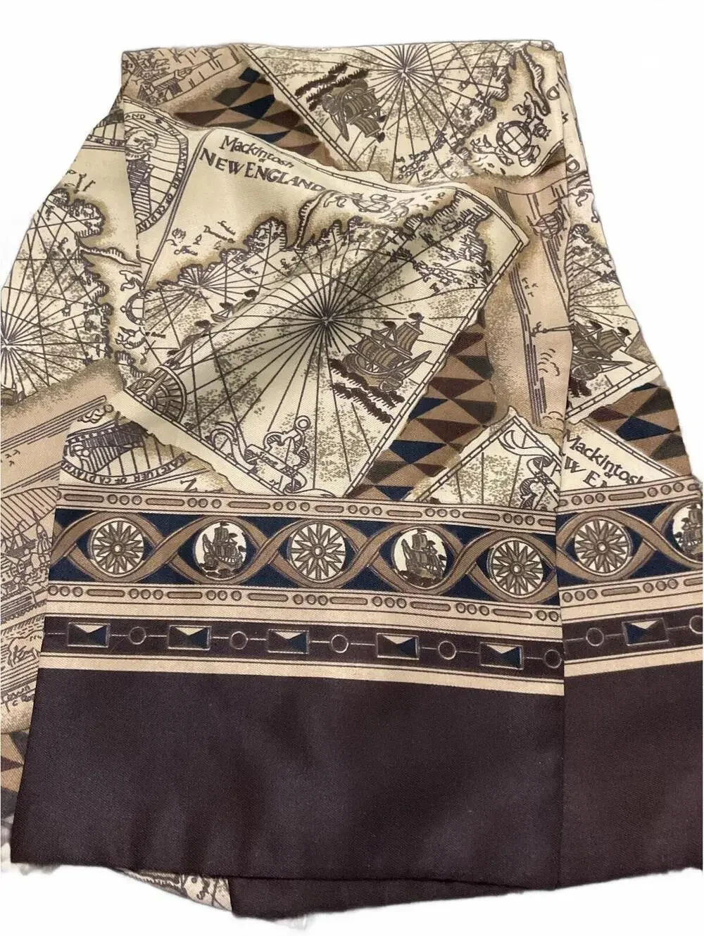 Mackintosh New England Vintage Map Print Scarf